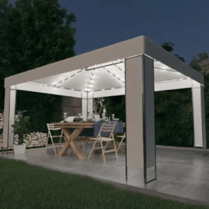 Cenador FIRBNUS 3x4 m con luces LED - Resistente al agua y acero robusto