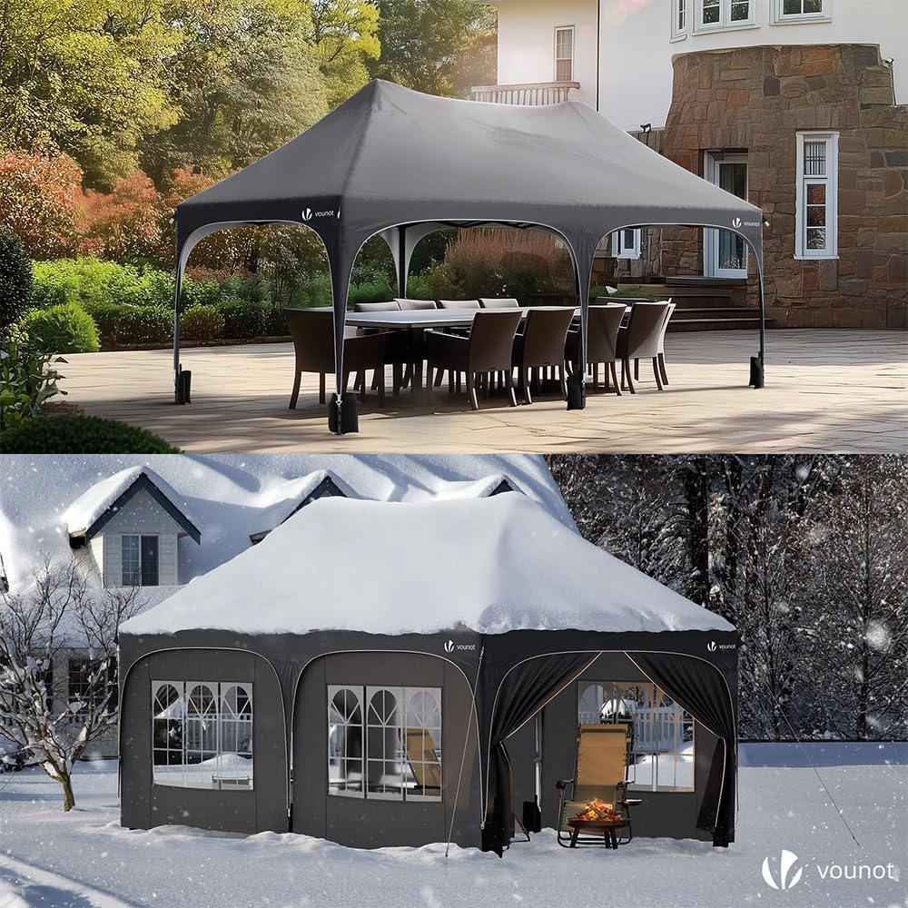 Carpa plegable gazebo VOUNOT 3x6m con laterales y altura ajustable - Imagen 4