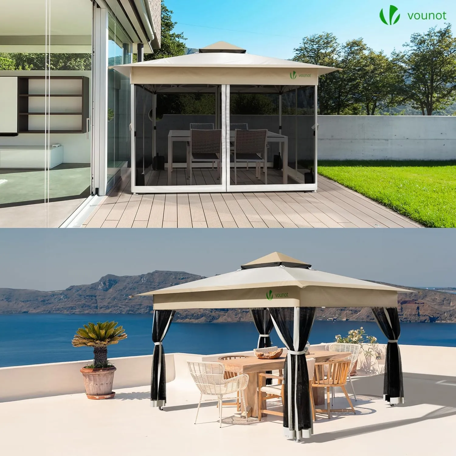 Cenador plegable VOUNOT 3.6x3.6 m - Imagen 6